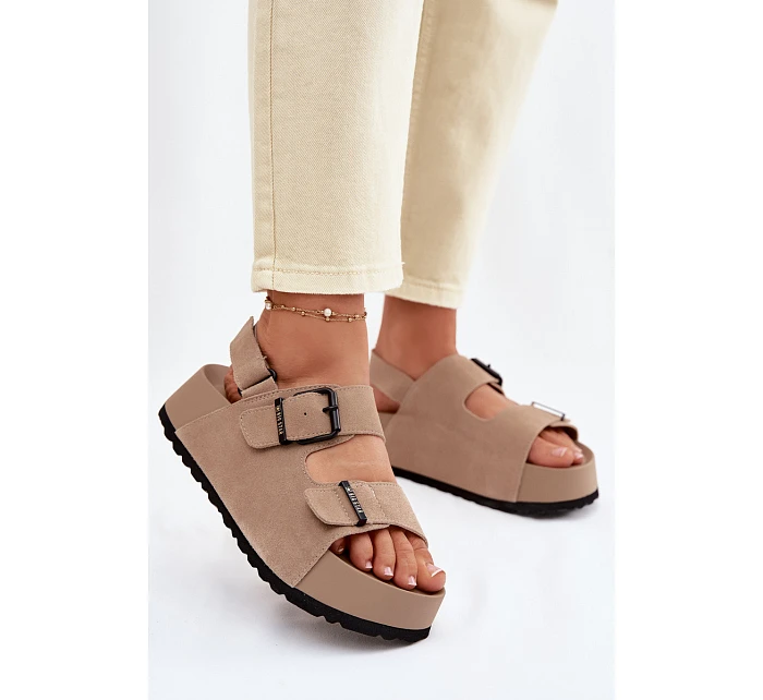 Semišové sandály na platformě Big Star model 22064119 Béžové - Big Star Shoes