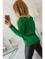 Svetr S202-15 s výstřihem do V zelený - Kesi Svetr S202-15 s výstřihem do V zelený - Kesi