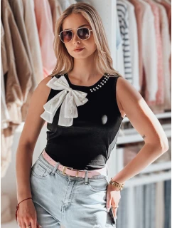 Dámské tričko bez ramínek s mašlí PERBOW černé Dstreet RY2733