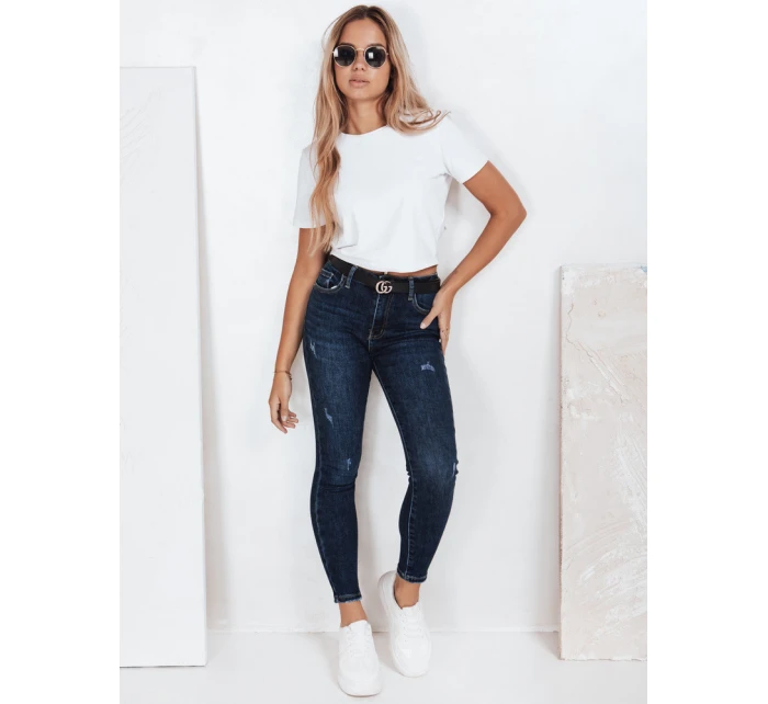 Dámské úzké džíny námořnická modř FashionStreet UY2813