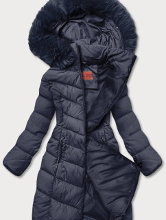 Tmavě modrá zimní bunda s kapucí (TY045-2)