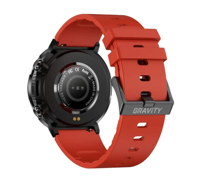 Chytré hodinky Gravity GT21-6 + červený silikonový řemínek
