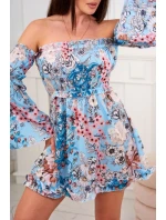 Španělské květinové šaty v mátové barvě Španělské květinové šaty v mátové barvě