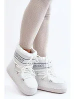 Dámské bílé boty do sněhu se zavazováním model 20039028 - Kesi Dámské bílé boty do sněhu se zavazováním model 20039028 - Kesi