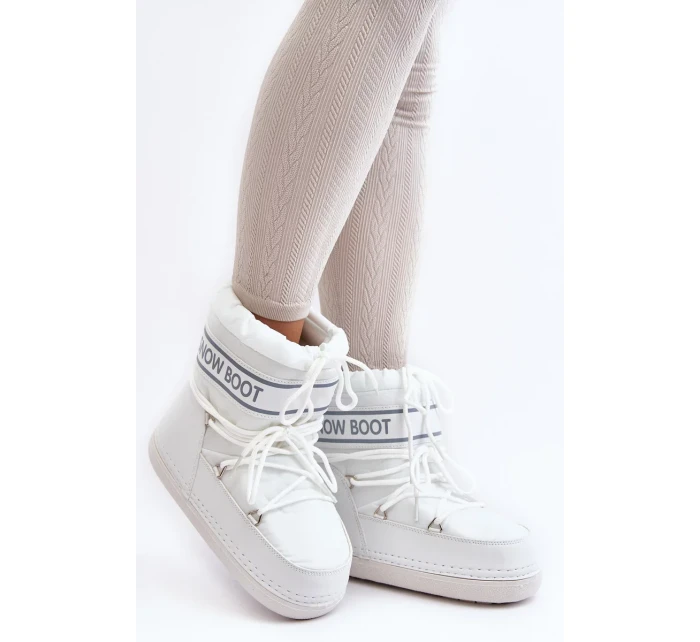 Dámské bílé boty do sněhu se zavazováním model 20039028 - Kesi Dámské bílé boty do sněhu se zavazováním model 20039028 - Kesi