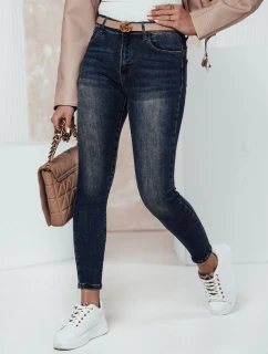 Dámské džínové kalhoty PUSHFIT push up tmavě modré FashionStreet UY2320