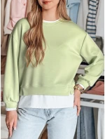 Dámská oversize mikina LUZZIO mint FashionStreet BY1381 Dámská oversize mikina LUZZIO mint FashionStreet BY1381