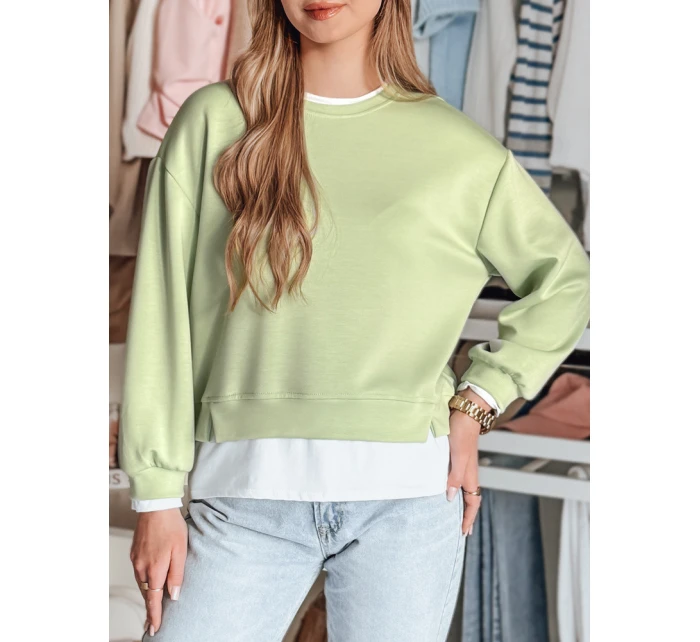 Dámská oversize mikina LUZZIO mint FashionStreet BY1381 Dámská oversize mikina LUZZIO mint FashionStreet BY1381