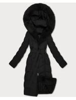 Damska kurtka zimowa z panelem czarna model 21721906 - S'WEST