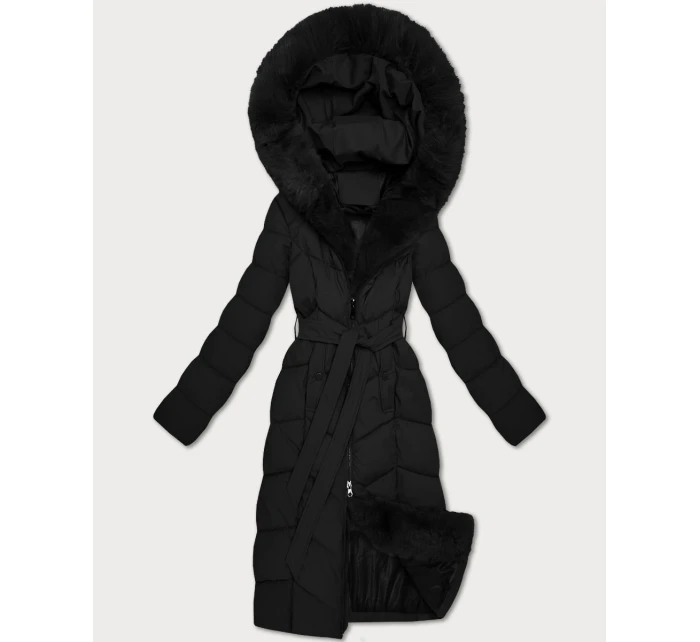 Damska kurtka zimowa z panelem czarna model 21721906 - S'WEST