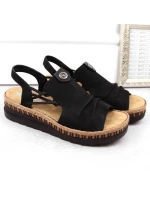 Pohodlné sandály W model 22018139 black - Rieker Pohodlné sandály W model 22018139 black - Rieker
