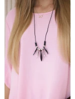 Sada halenky + kalhot s přívěskem bonbónově růžová