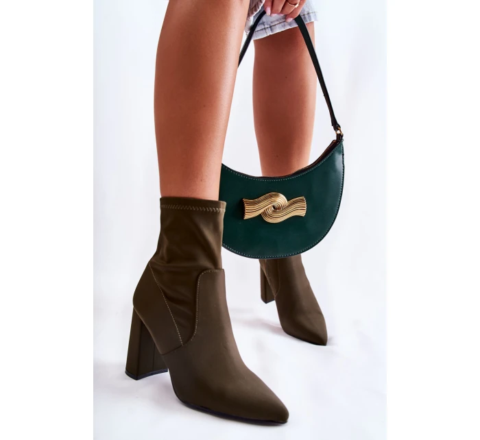 Dámské Boty Na Podpatku Khaki model 21592995 - Boto Dámské Boty Na Podpatku Khaki model 21592995 - Boto