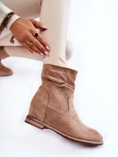 Módní Semišové Boty Na Skrytém Klínu Béžove Finney