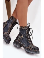 Kožené workery dámské model 21714228 Multikolor - Maciejka