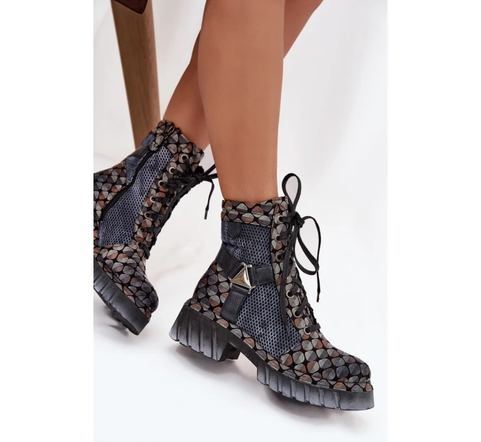 Kožené workery dámské model 21714228 Multikolor - Maciejka