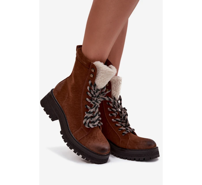 Dámské trekové boty z eko kůže Camel model 21744744 - Boto Dámské trekové boty z eko kůže Camel model 21744744 - Boto