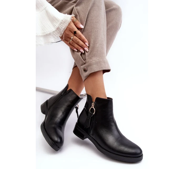 Kožené dámské ploché boty Black Vasica Kožené dámské ploché boty Black Vasica