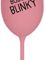 BUBUBUBLINKY - růžová sklenice na víno 350 ml