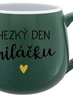 HEZKÝ DEN MILÁČKU - zelený keramický hrníček 300 ml