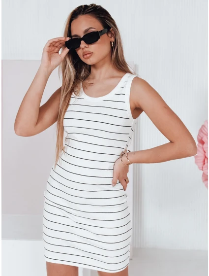 Dámské pruhované mini šaty bílé Dstreet model 21986842 - FashionStreet