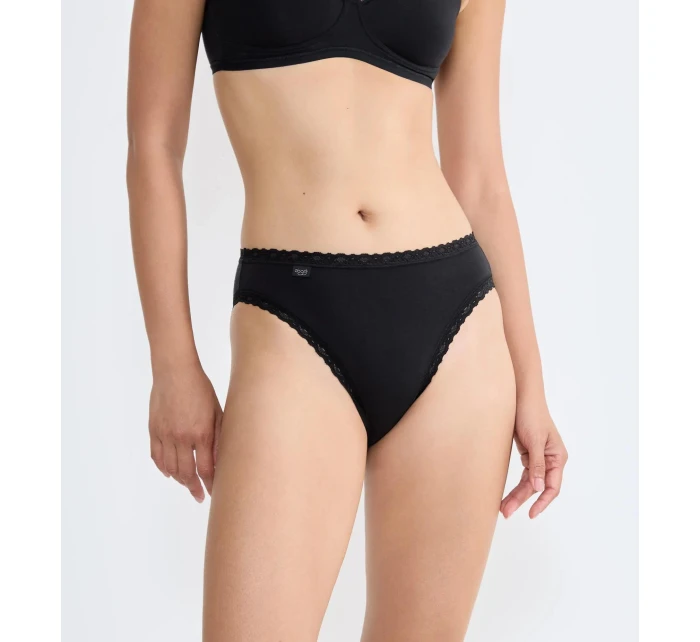 Dámské kalhotky sloggi 24/7 Cotton Lace Tai C3P - černé - SLOGGI Dámské kalhotky sloggi 24/7 Cotton Lace Tai C3P - černé - SLOGGI