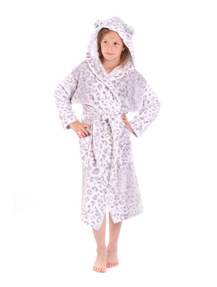 Dětský župan irbis s kapucí 9156 vzorovaný - Vestis
