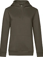 B&C QUEEN Hooded_° Dámská mikina s kapucí 01.W02Q khaki