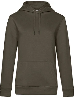 B&C QUEEN Hooded_° Dámská mikina s kapucí 01.W02Q khaki