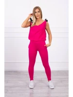 Kalhoty/oblek s nápisem selfie fuchsiová Kalhoty/oblek s nápisem selfie fuchsiová