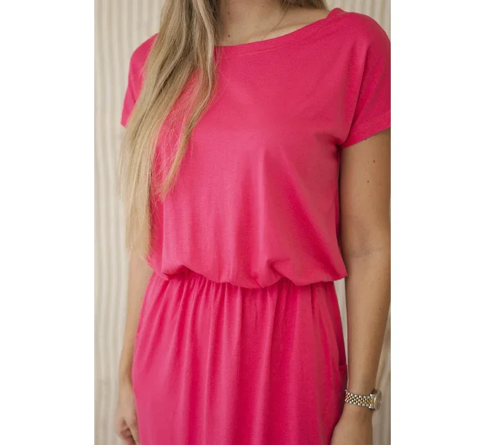 Viskózové šaty s kapsami fuchsie Viskózové šaty s kapsami fuchsie