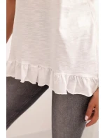 Dámská blůza s volánem dole bílá