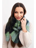 Dámský vlněný šál měkký a teplý v barevných pruzích KN19 zelený