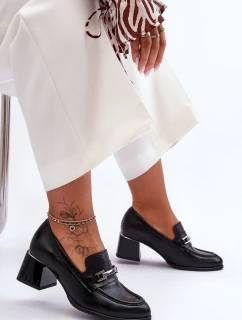 Pohodlné kožené lodičky černé model 21630117 - Boto