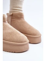 Sněhule na platformě s vzorem béžové Udra