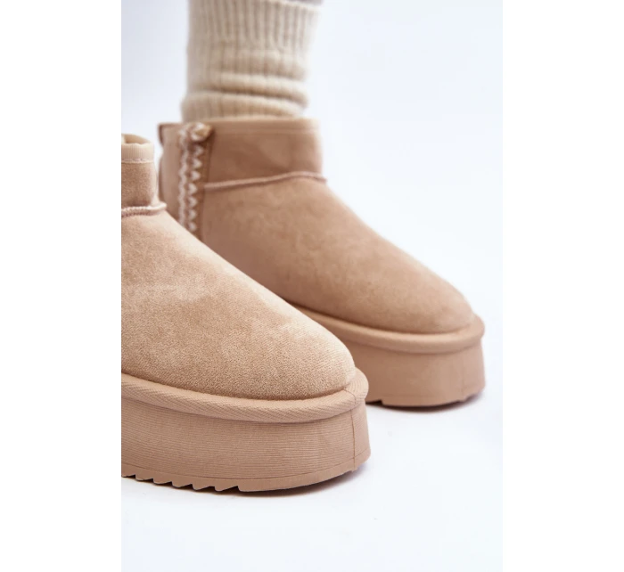 Sněhule na platformě s vzorem béžové Udra