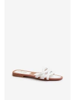Dámské sandály z ekokože na ploché podrážce bílé model 21657557 - Boto Dámské sandály z ekokože na ploché podrážce bílé model 21657557 - Boto