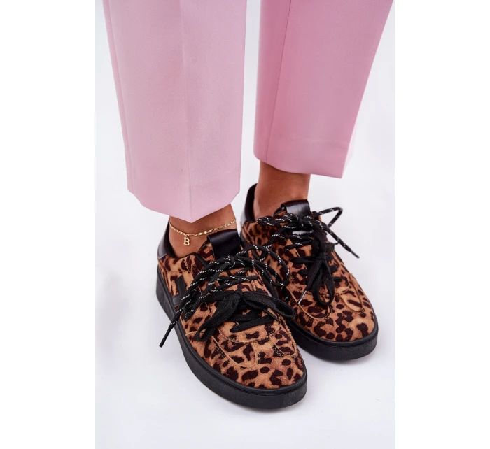 Nízké Sportovní Boty Dámské S Pantherem Hnědé Zelevelis