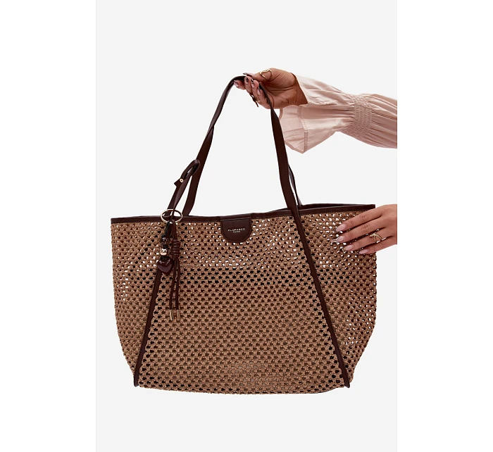Pletená taška typu s přívěskem Velká hnědá model 22111696 - Flora&Co