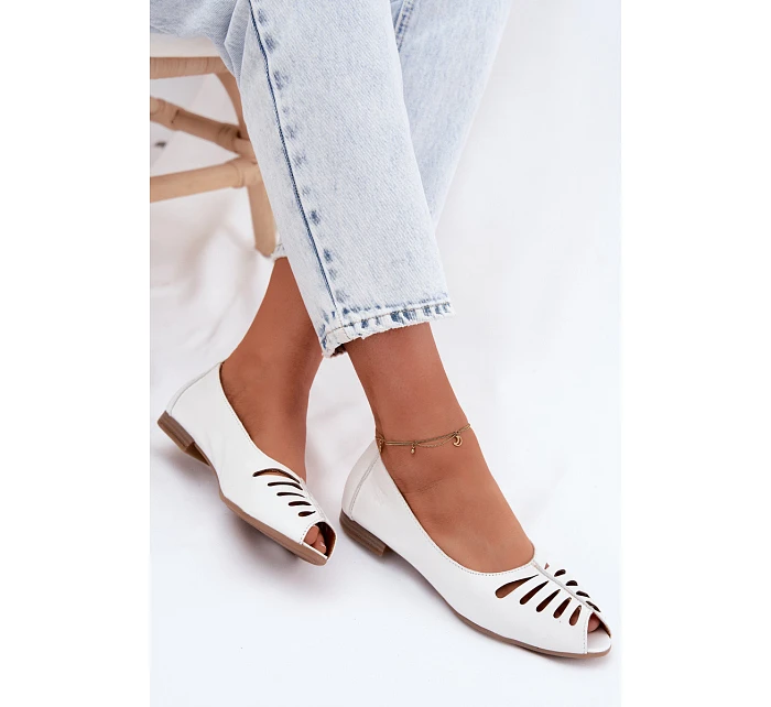 baleríny z přírodní kůže  Bílá model 22123128 - Maciejka