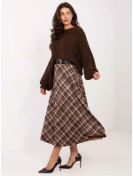 Spódnica MI SD model 21793740 ciemny brązowy - FPrice Spódnica MI SD model 21793740 ciemny brązowy - FPrice
