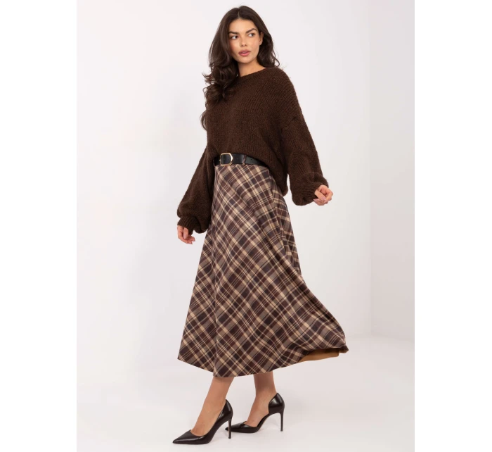 Spódnica MI SD model 21793740 ciemny brązowy - FPrice Spódnica MI SD model 21793740 ciemny brązowy - FPrice