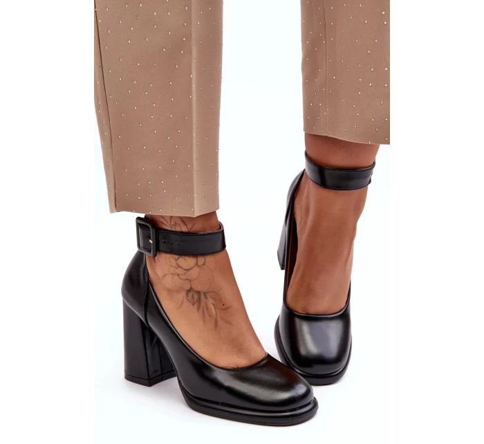 Lodičky na vysokém podpatku s přezkou, černá Idovana Lodičky na vysokém podpatku s přezkou, černá Idovana