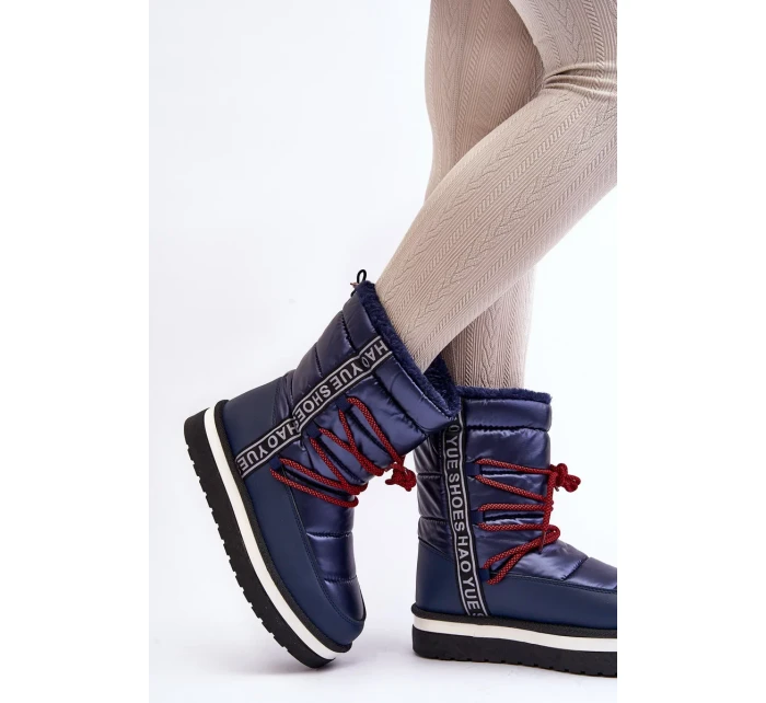 Dámské sněhule s tkaničkami, tmavě modrá Lilara Dámské sněhule s tkaničkami, tmavě modrá Lilara