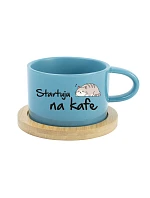 STARTUJU NA KAFE - modrý hrníček makronka 200 ml STARTUJU NA KAFE - modrý hrníček makronka 200 ml