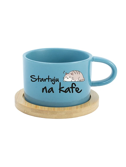 STARTUJU NA KAFE - modrý hrníček makronka 200 ml STARTUJU NA KAFE - modrý hrníček makronka 200 ml