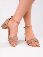 Trendy sandály dámské hnědé na širokém podpatku Trendy sandály dámské hnědé na širokém podpatku