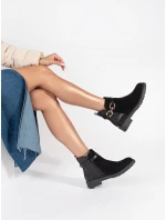 Klasické dámské kotníčkové boty černé na širokém podpatku Klasické dámské kotníčkové boty černé na širokém podpatku