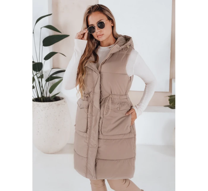 Dámská prošívaná vesta LADISA béžová FashionStreet TY3289
