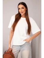 Dámská bavlněná basic halenka s krátkým rukávem bílá